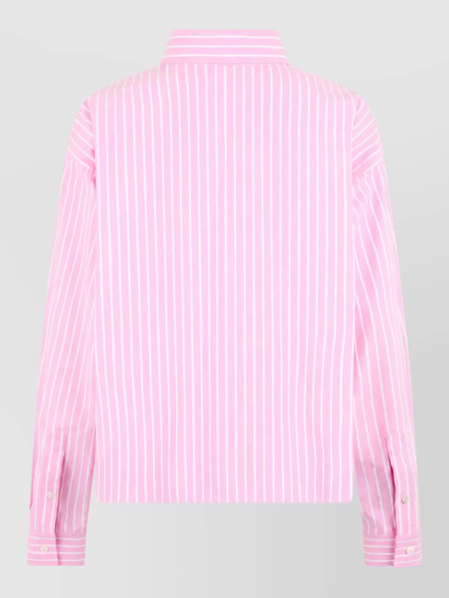 Balenciaga Striped Cropped Cotton Shirt