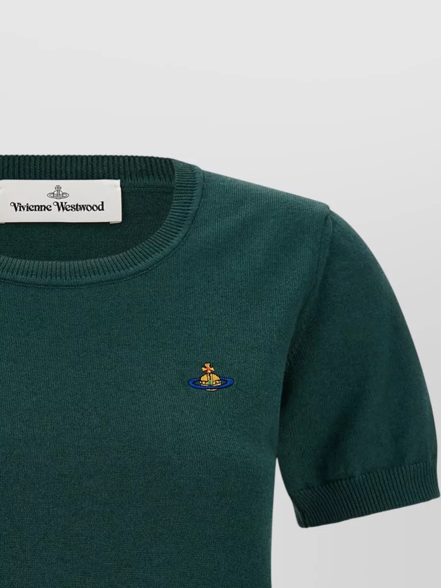 Vivienne Westwood Cashmere Cotton Short-Sleeve Crew-Neck Knitted Top