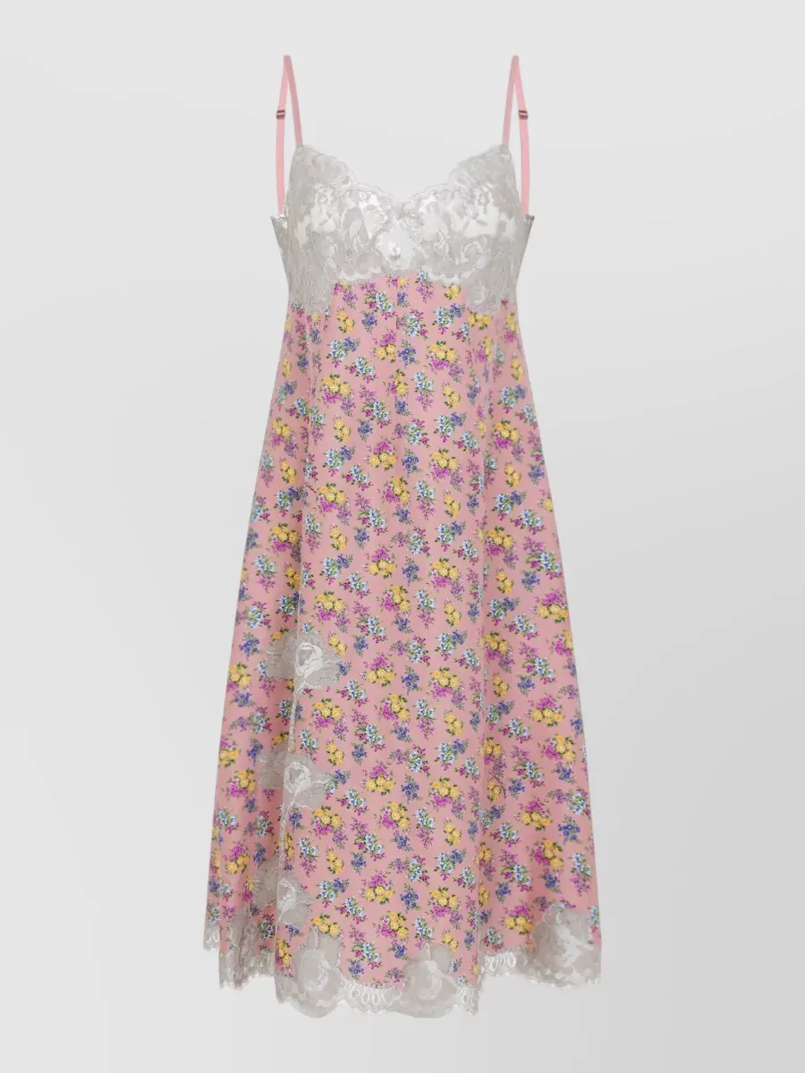 Dolce&Gabbana Silk Floral Lace Midi Slip Dress