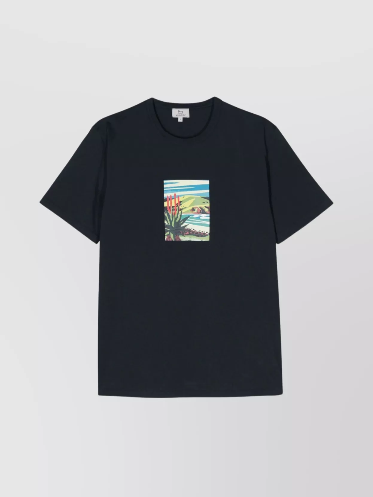 Shop Woolrich Landscape Print Cotton T-shirt