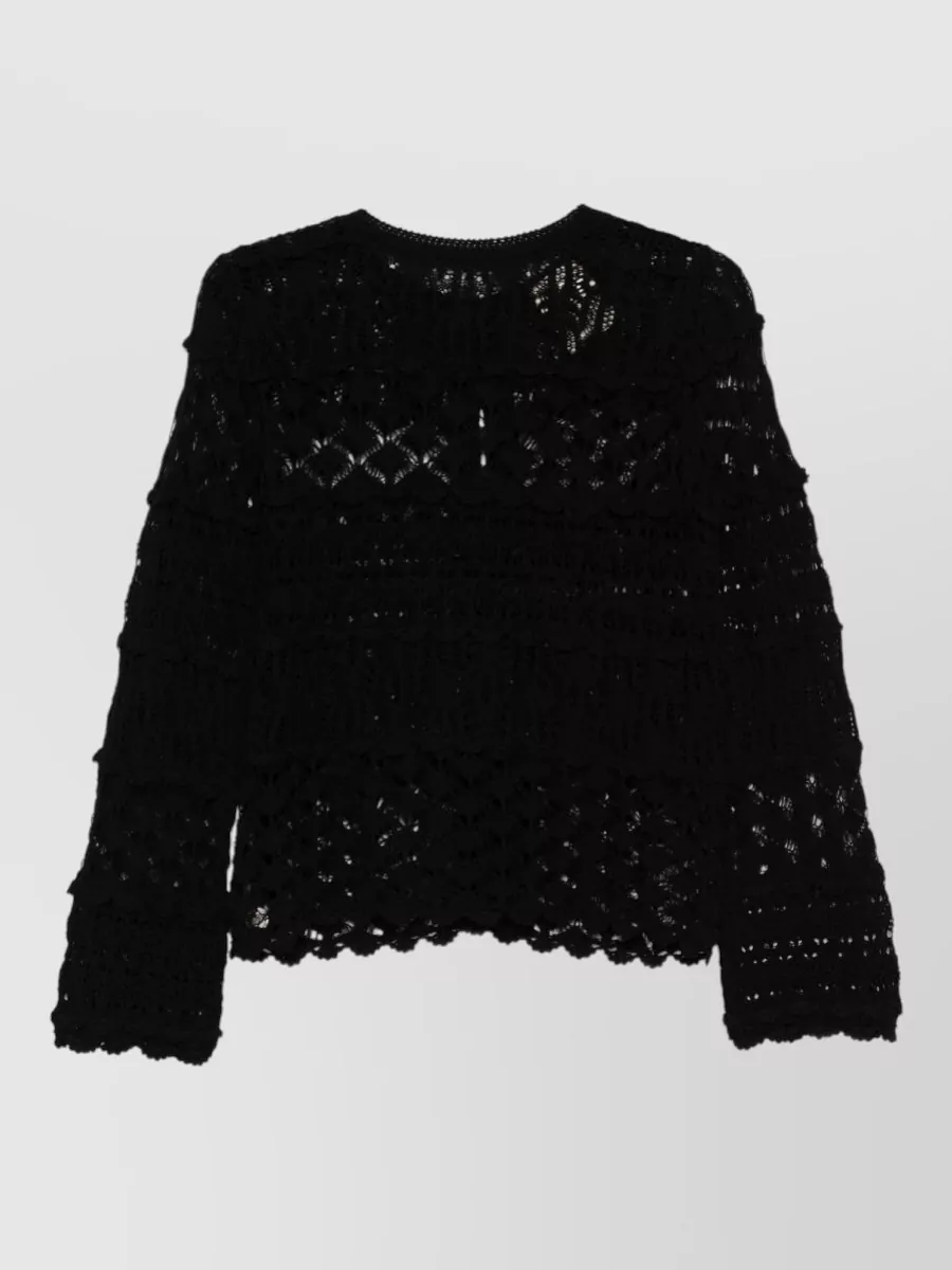 Semicouture Cotton Crochet-Knit Cardigan
