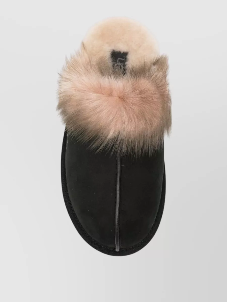 Ugg Shearling-Trim Leather Slippers