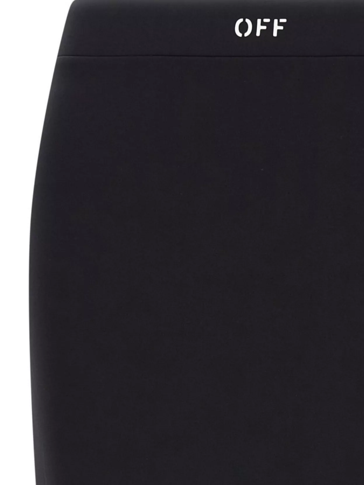Off-white Fitted Midi Skirt In Stretch Technical Fabric With Front Logo Detail In Black