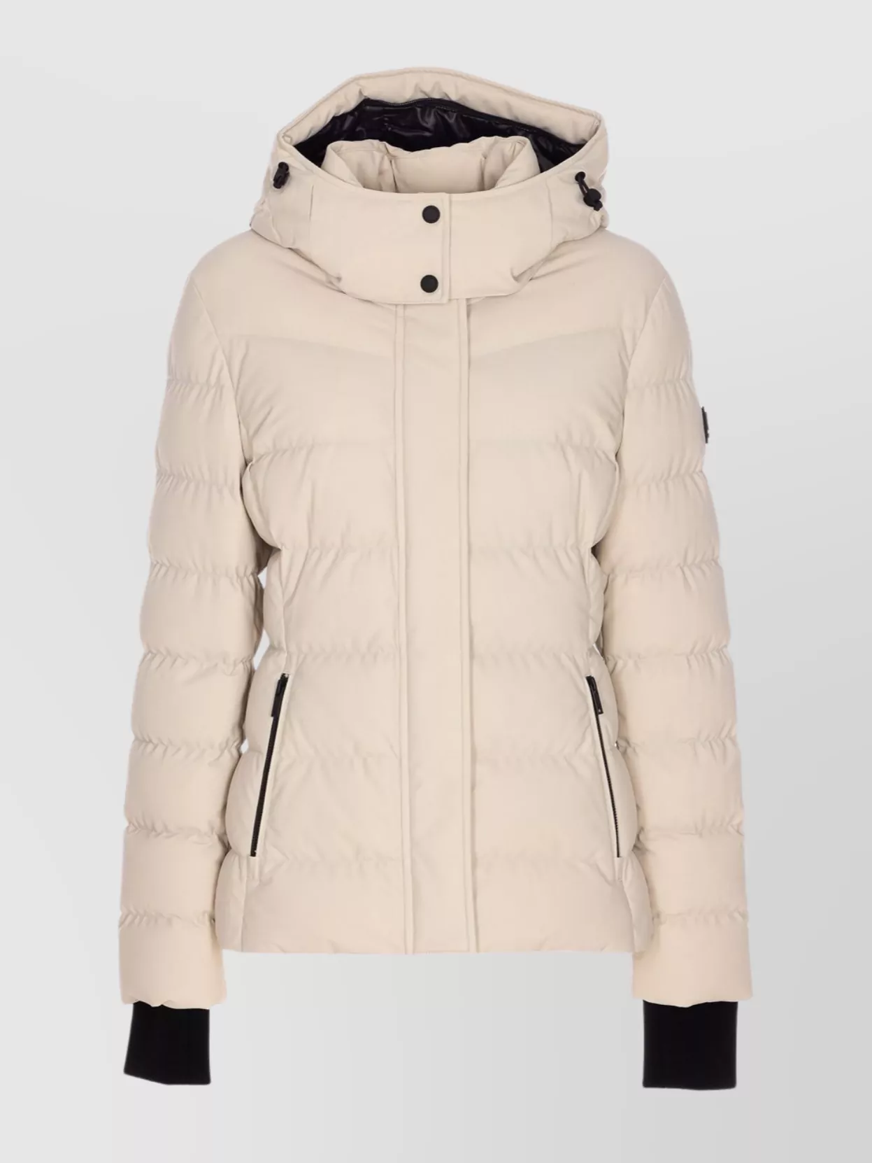 Moose Knuckles Hooded Padded Quilted Jacket With Removable Fur In Metallic