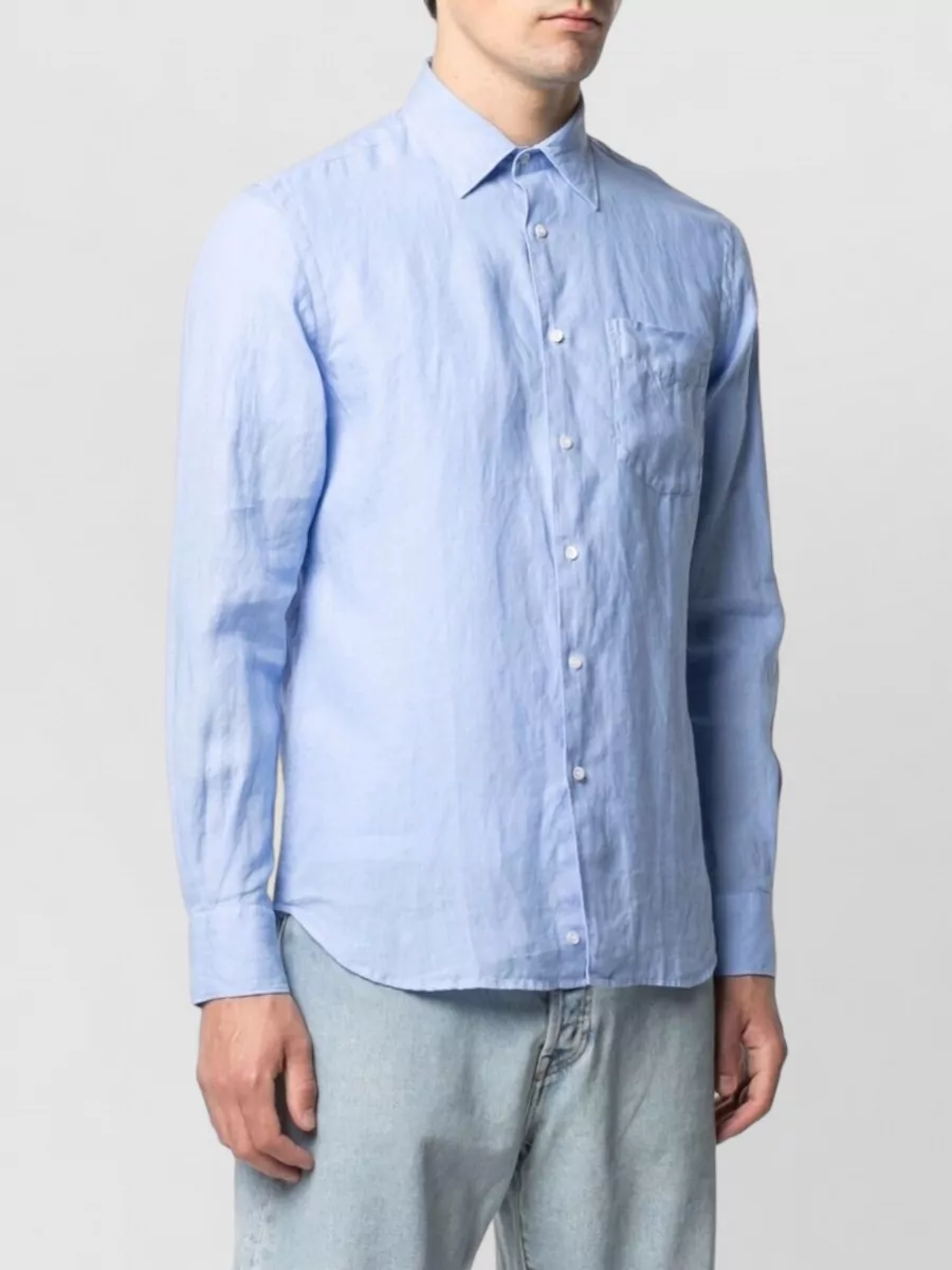 Aspesi Long Sleeve Nylon Silk Shirt Buttoned Collar