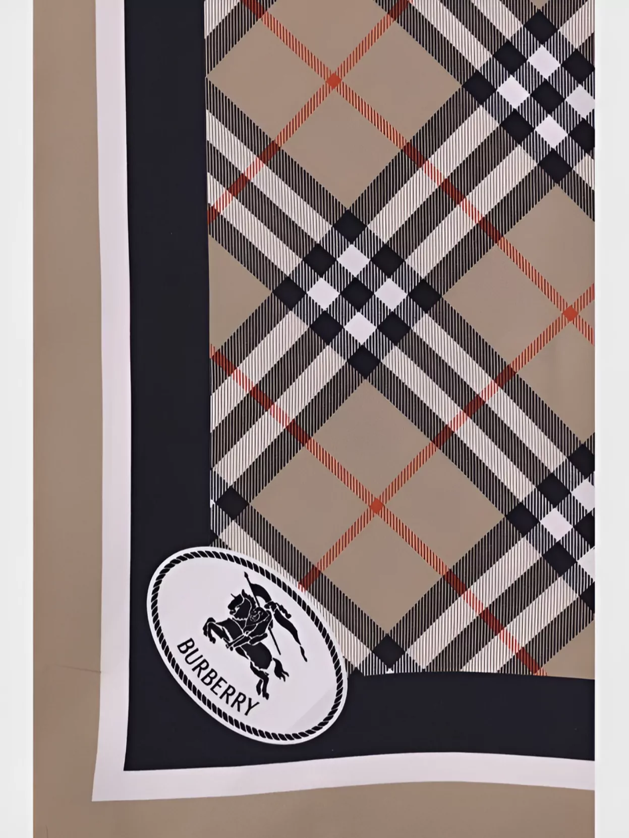 Burberry Check Silk Scarf Square Shape
