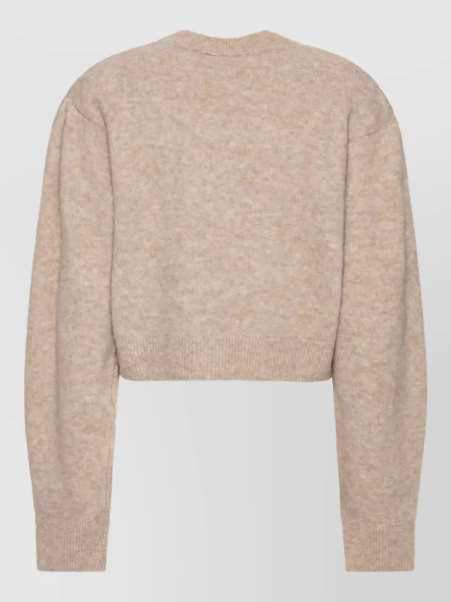 Rotate Alpaca-Blend V-Neck Ribbed Cardigan