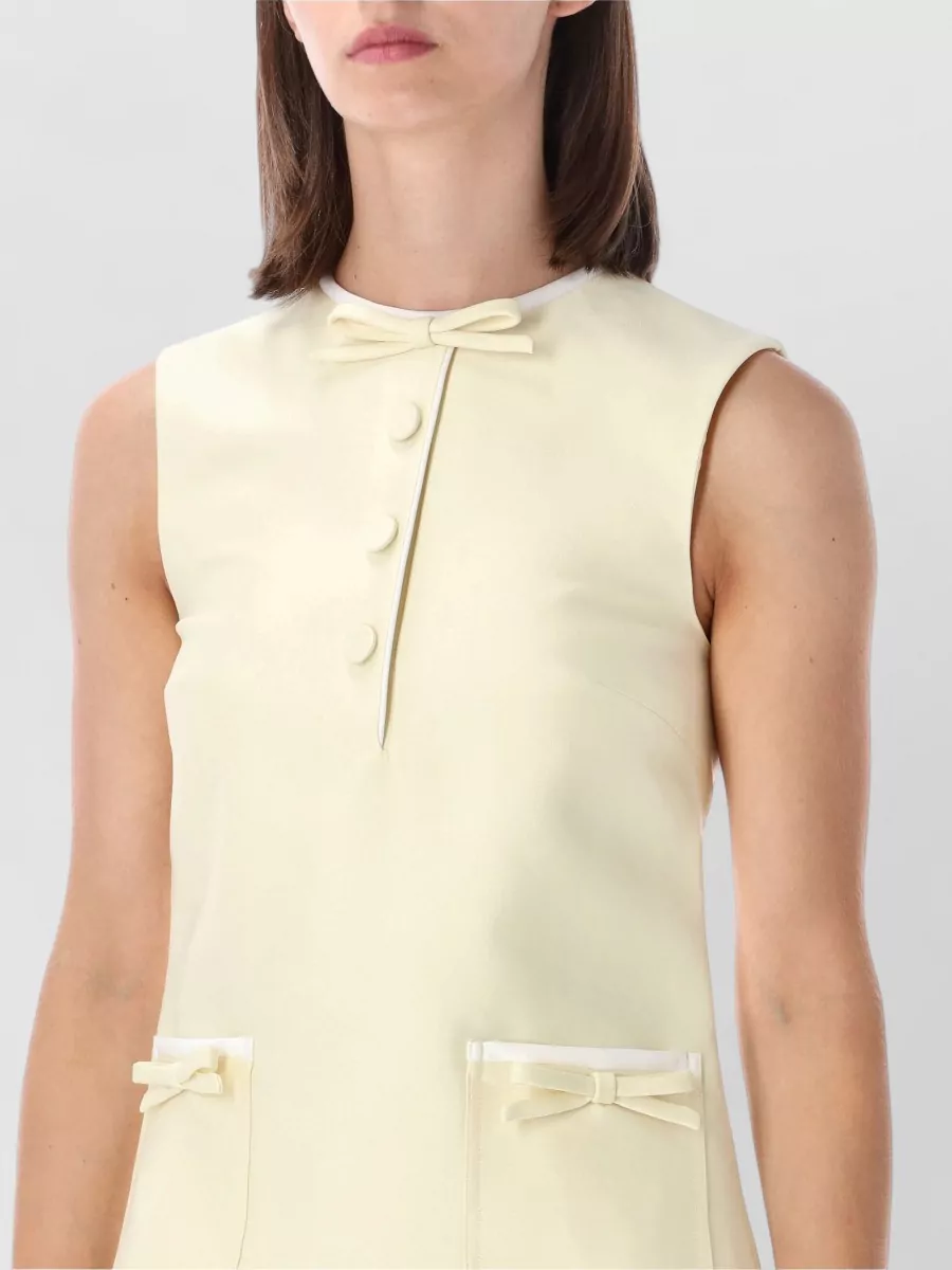 Self-Portrait Taffeta Sleeveless Bow Mini Dress