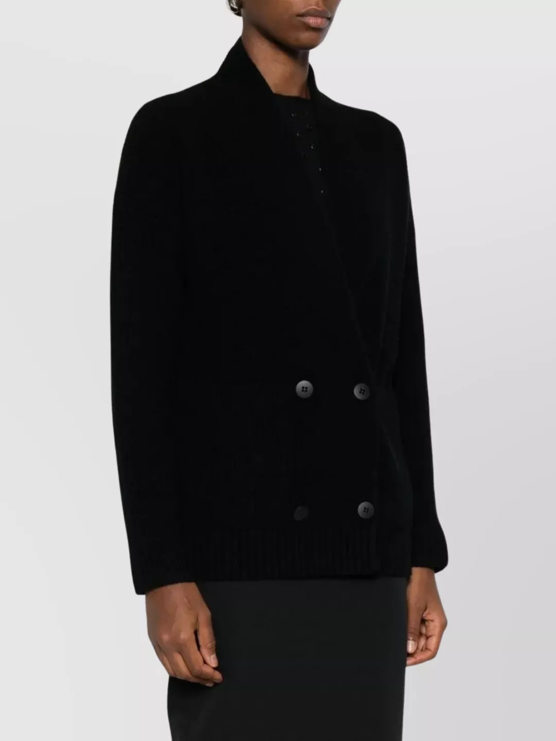 S Max Mara Double-Breasted Wool Cashmere Cardigan