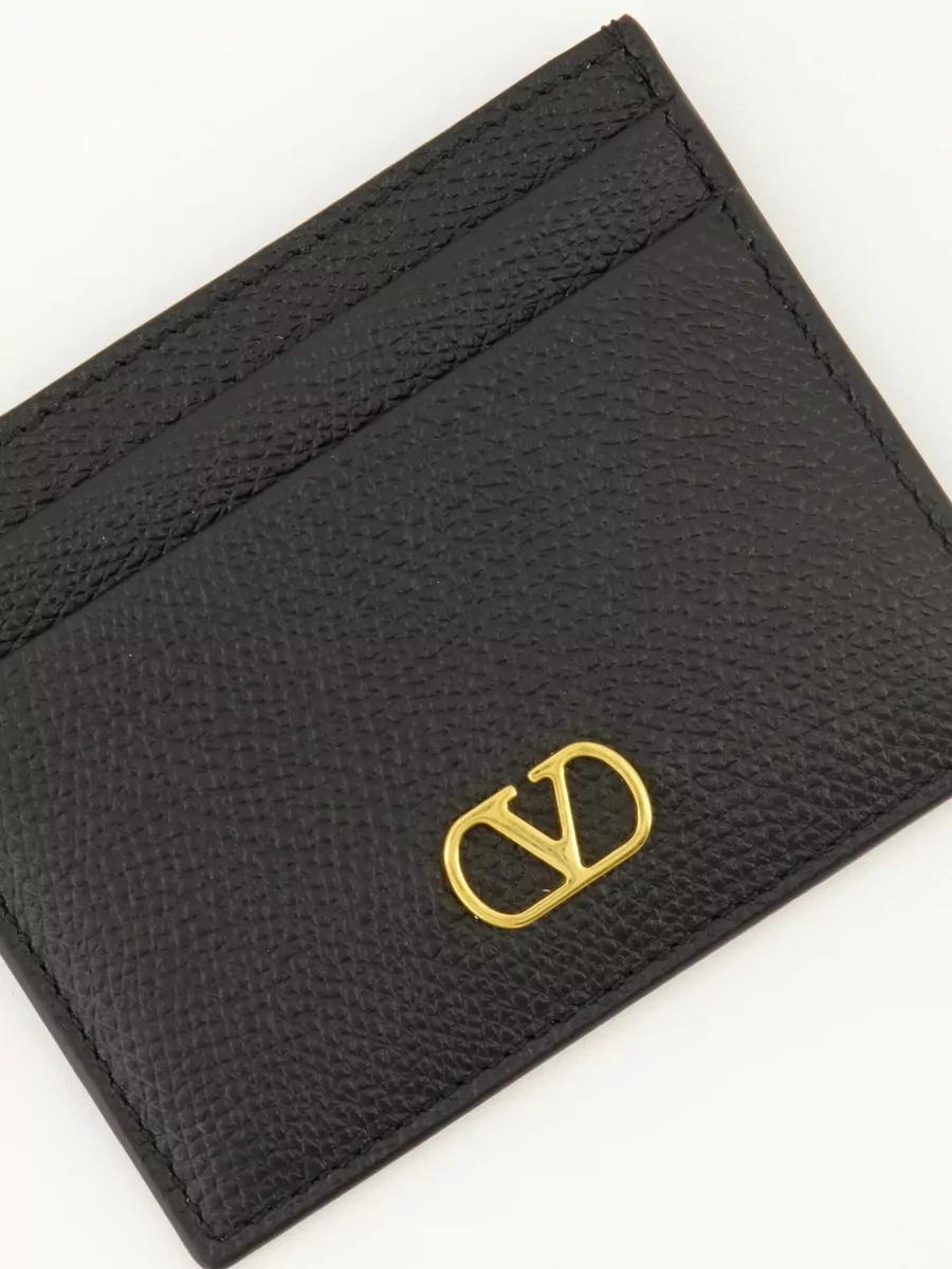Valentino Card Holder Vlogo Signature Textured Finish