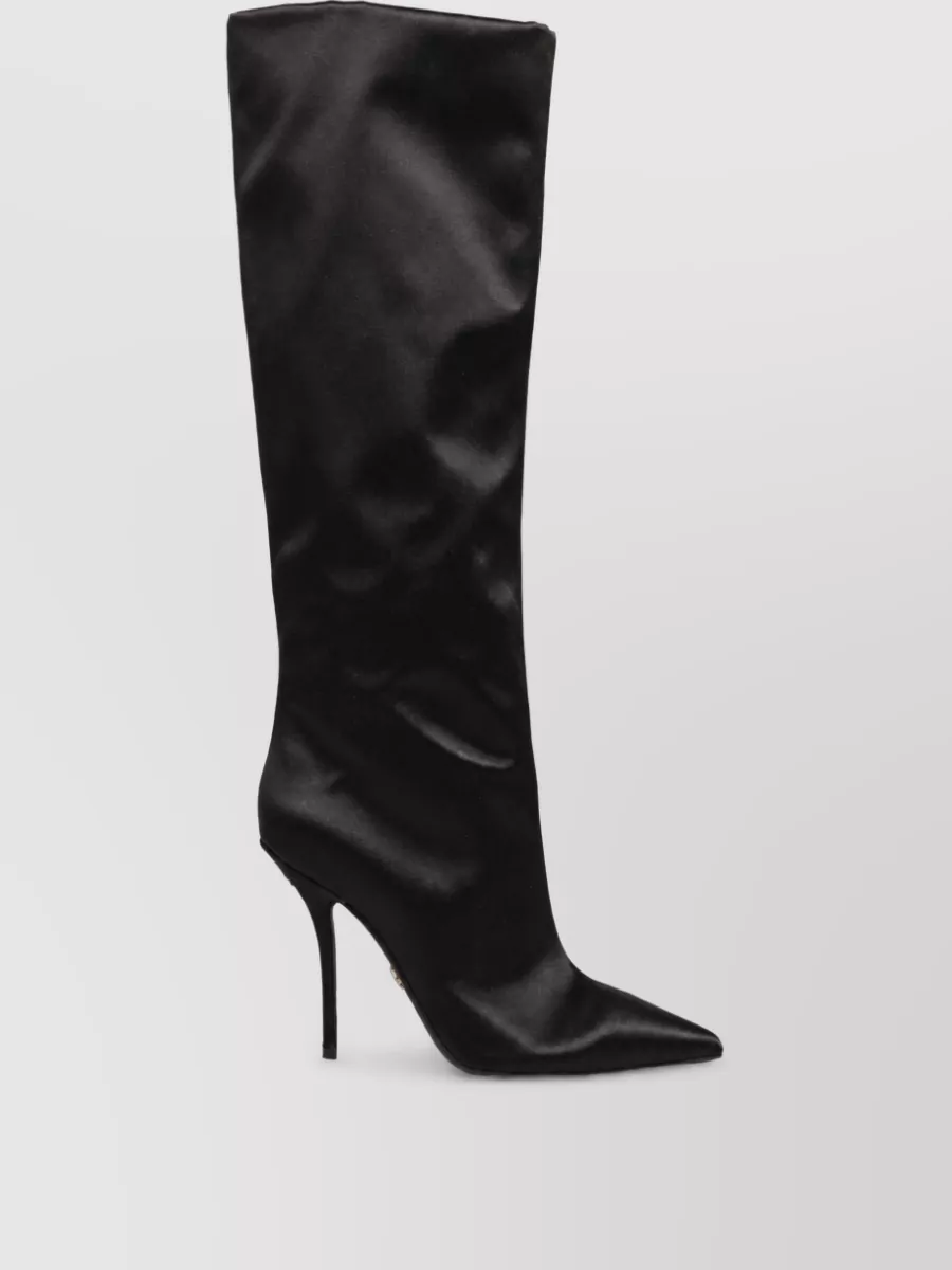 Dolce&Gabbana Satin Knee-High Stiletto Boots