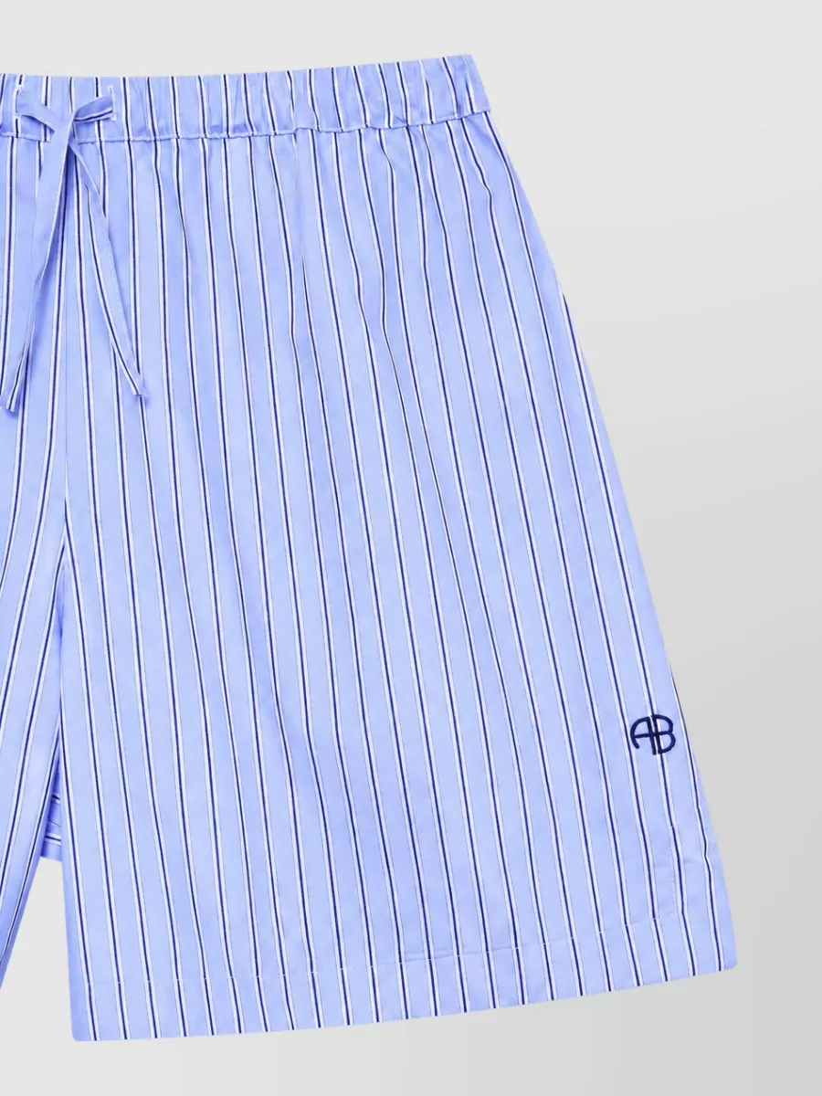 Anine Bing Striped Cotton Pyjama Shorts