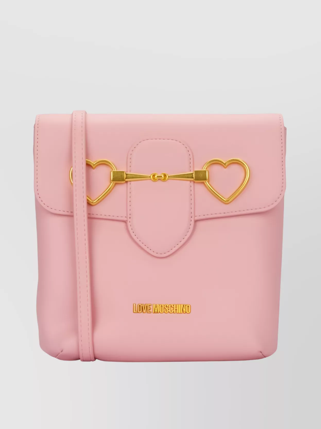 Shop Love Moschino Heart Hardware Cross-body Bag In Pink