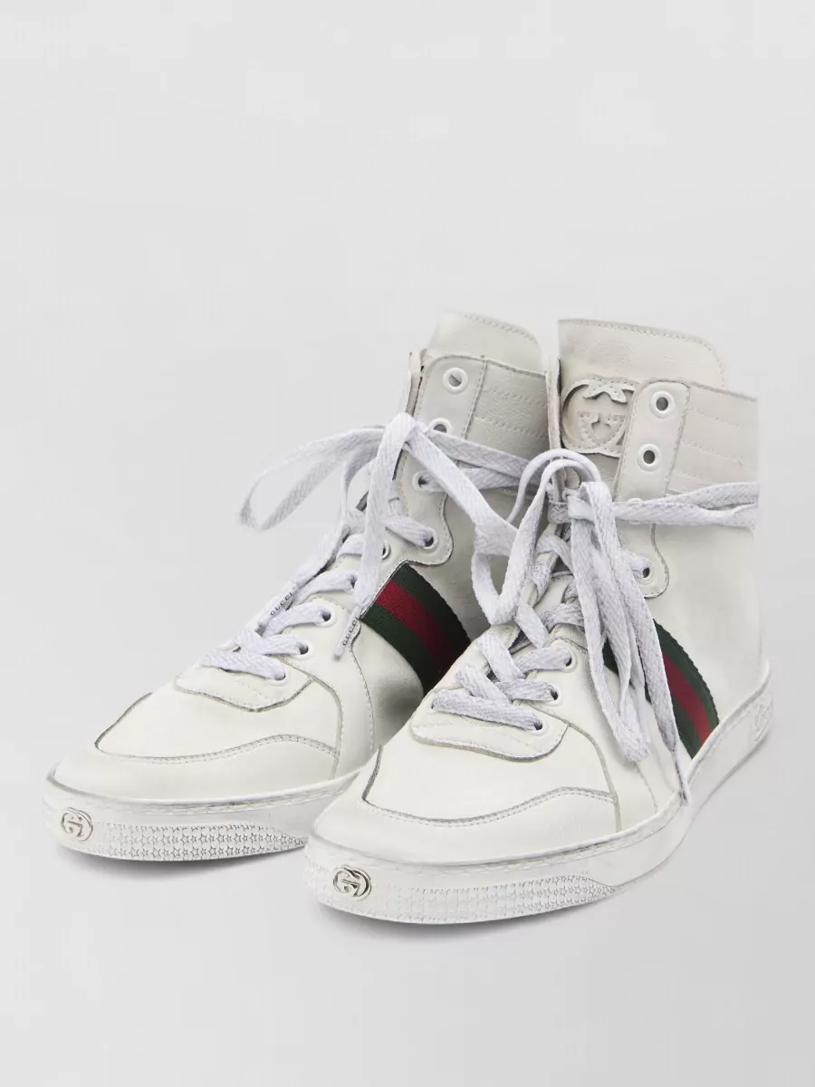 Gucci High Top Stretch Sneakers Web Stripe