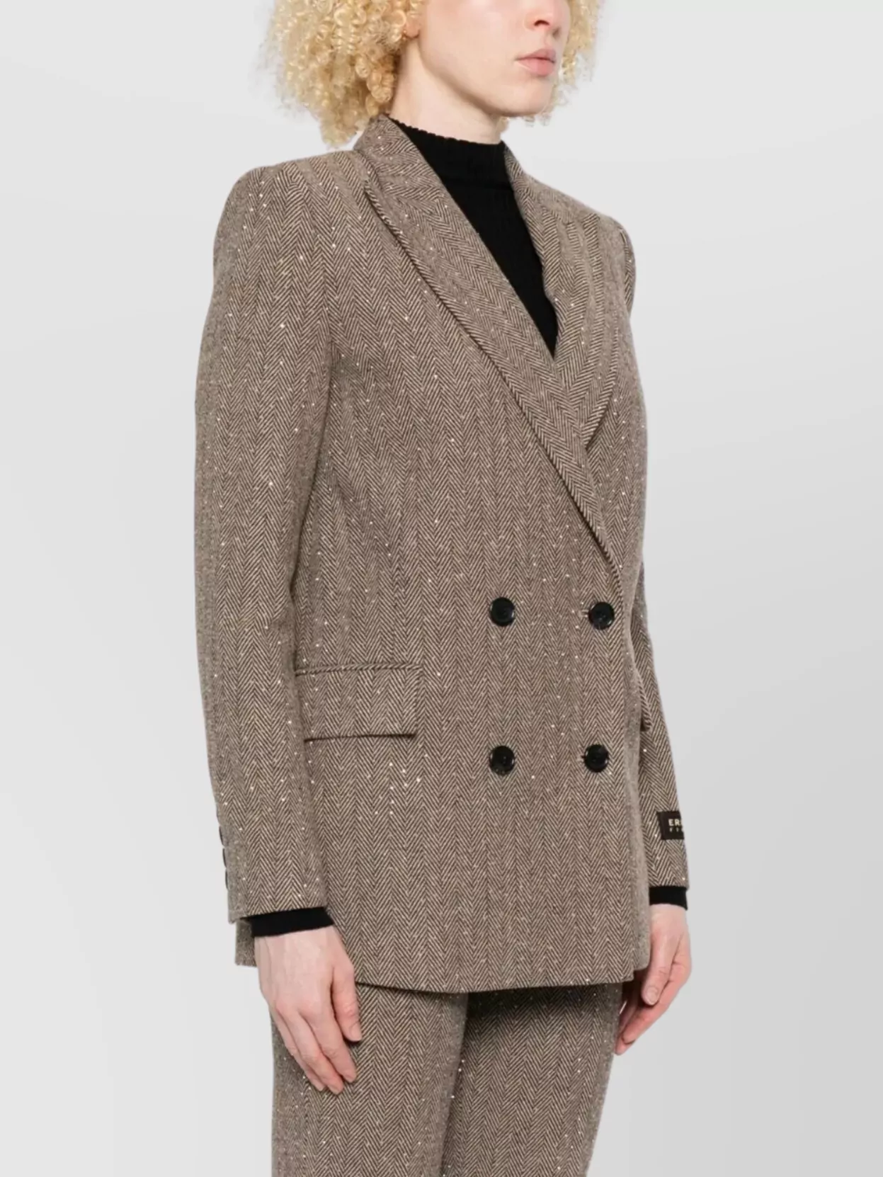 Ermanno Firenze Double-Breasted Jacket Notched Lapels