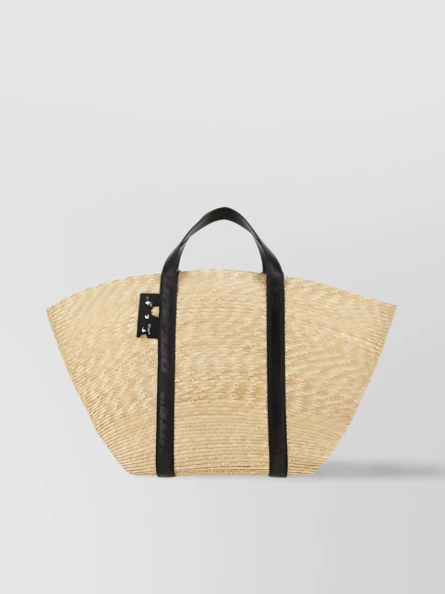 Shop Off-white Industrial Delicate Woven Beach Bag In Cream