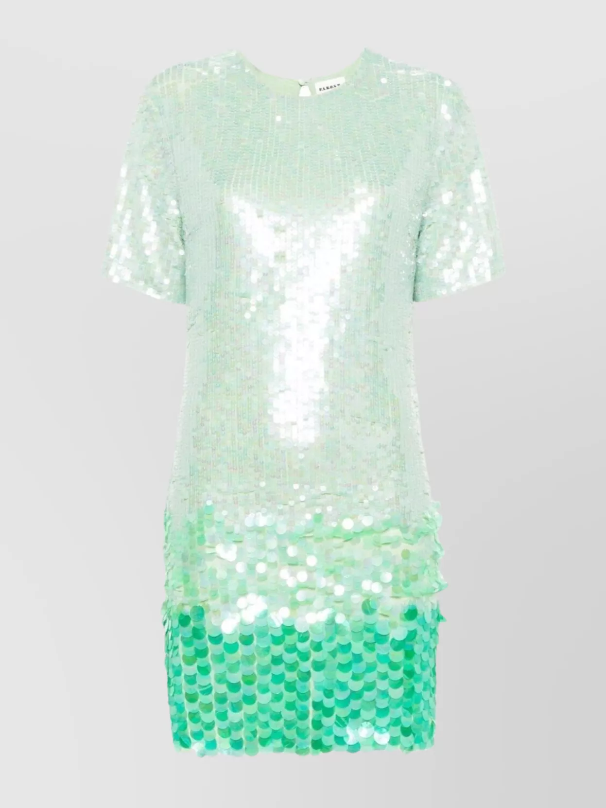 P.a.r.o.s.h Mini Dress With Sequin Embellishment And Straight Hem In Green