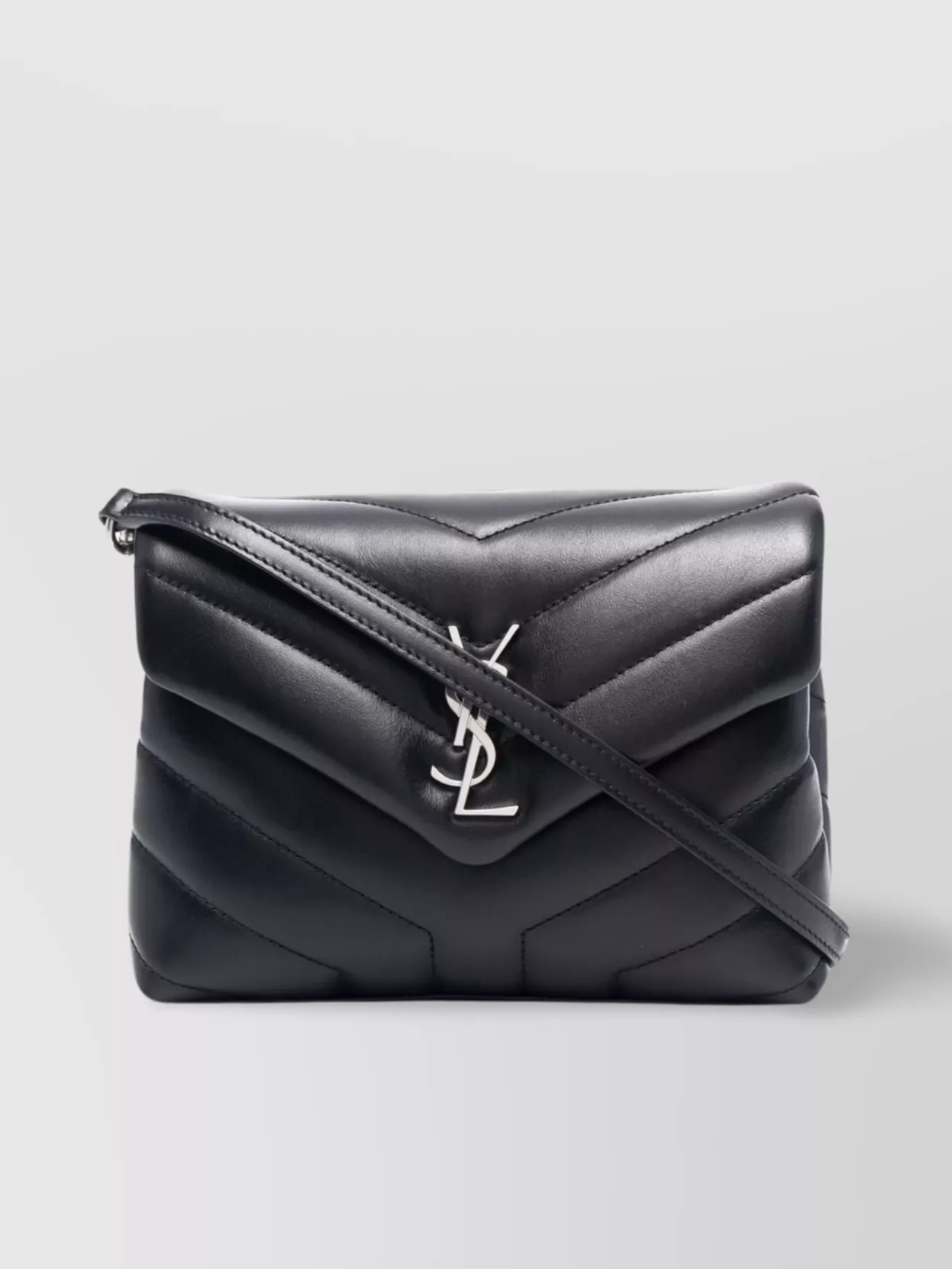 Shop Saint Laurent Compact Quilted Bag With Detachable Chain Strap In Black