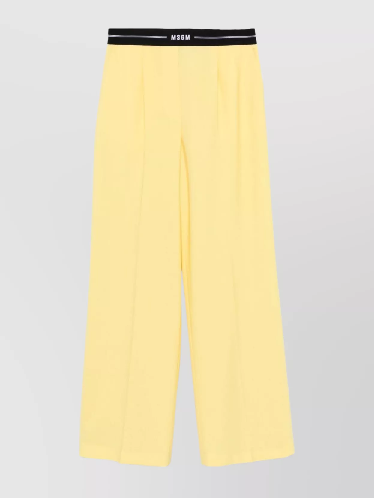 Msgm Trousers Wide Leg Elastic Waistband In Gray