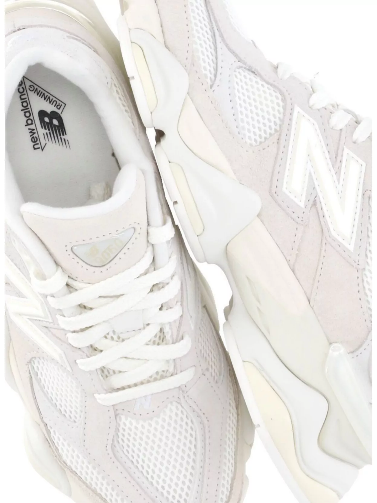 New Balance Chunky Sole Leather And Fabric Sneakers