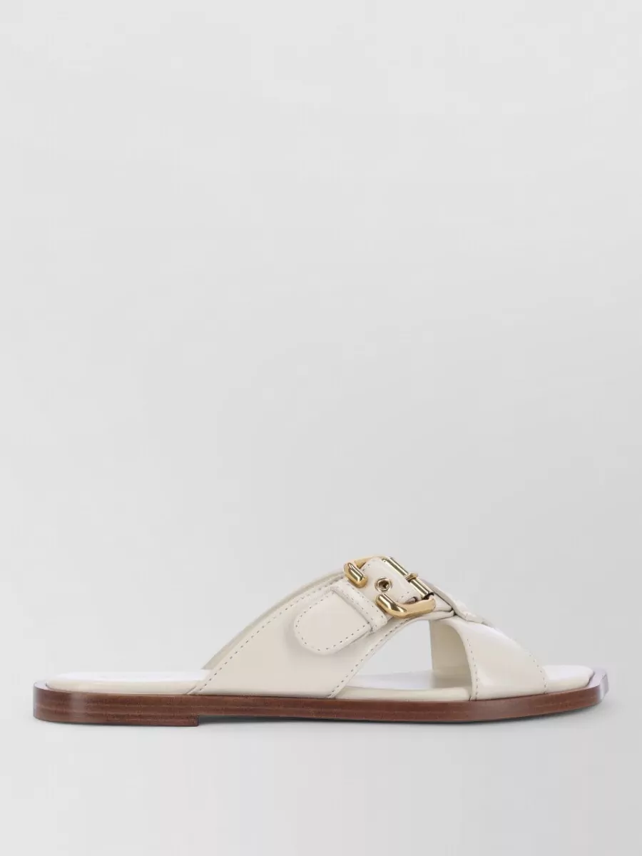 Chloé Cross Strap Sandals Open Toe Flat Sole