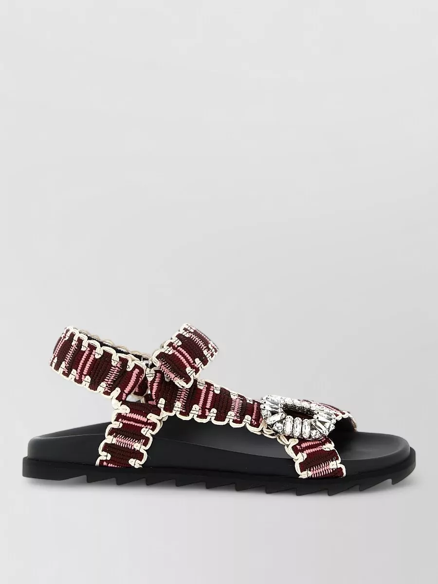 Roger Vivier Woven Crystal-Embellished Trek Sandals