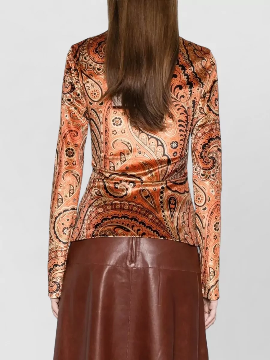 Etro Long Sleeve Fitted Paisley Top