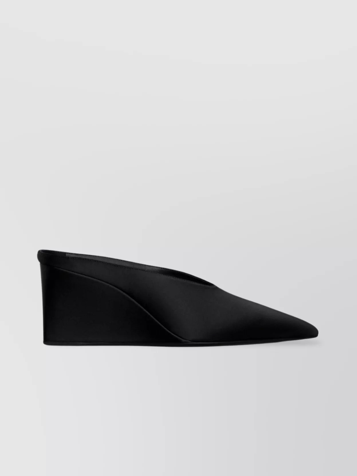 ALAÏA SATIN WEDGE MULES CUBE TOE POINTED