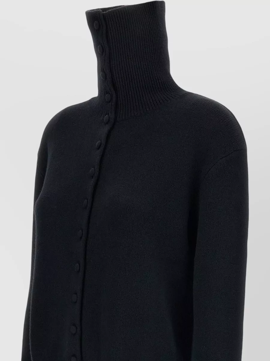 Lisa Yang Cashmere Spread Collar Ribbed Cardigan