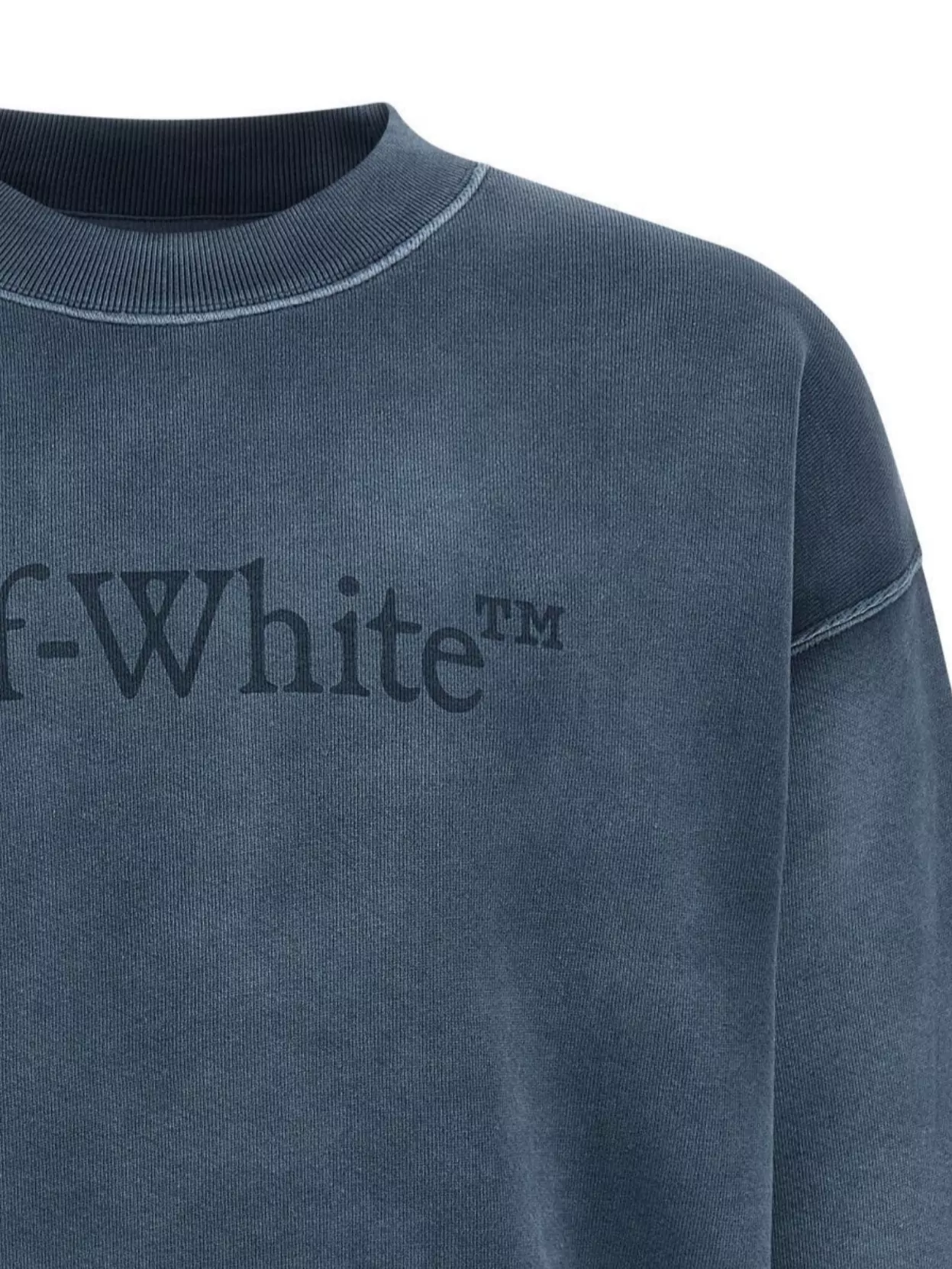 Off-White Crew Neck Long Sleeve Ribbed Sweatshirt