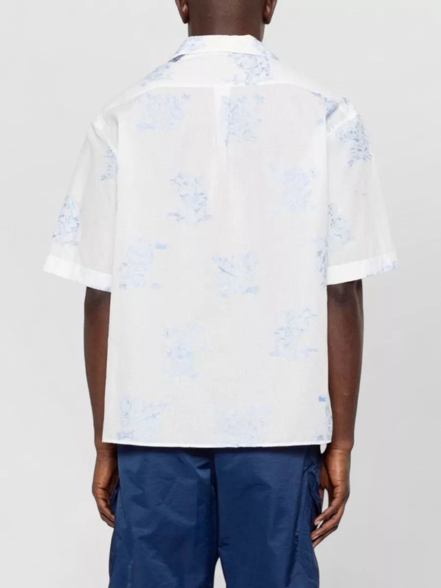Kenzo Short Sleeves Floral Silk Nylon Shirt