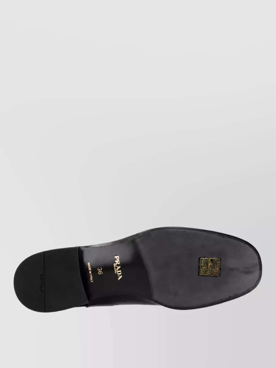 Prada Leather Lace-Up Ankle Boots