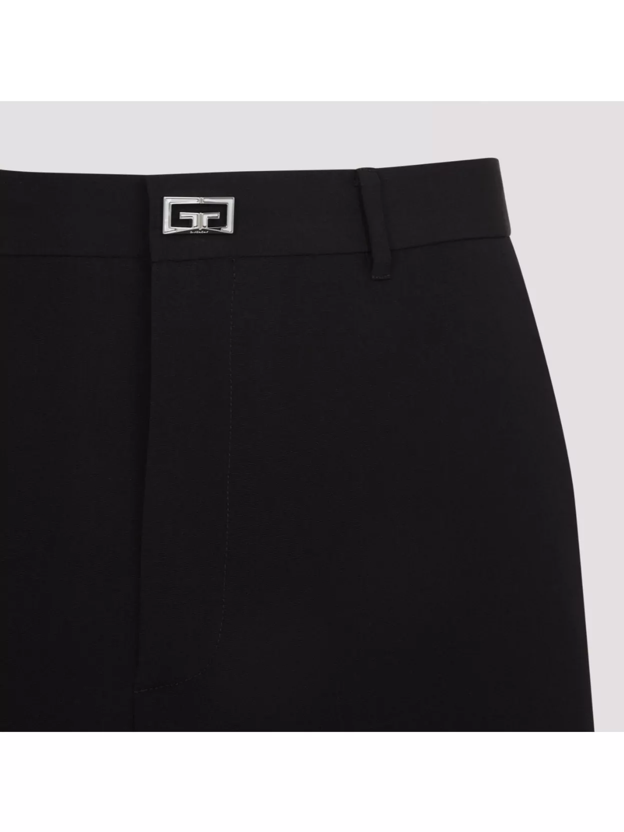 Givenchy Slim Fit Straight Leg Wool Trousers In Black