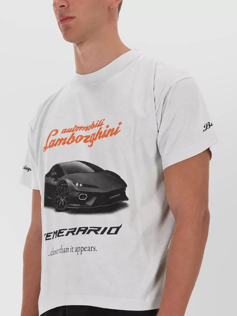Balenciaga Cropped Crew Neck T Shirt Graphic Print