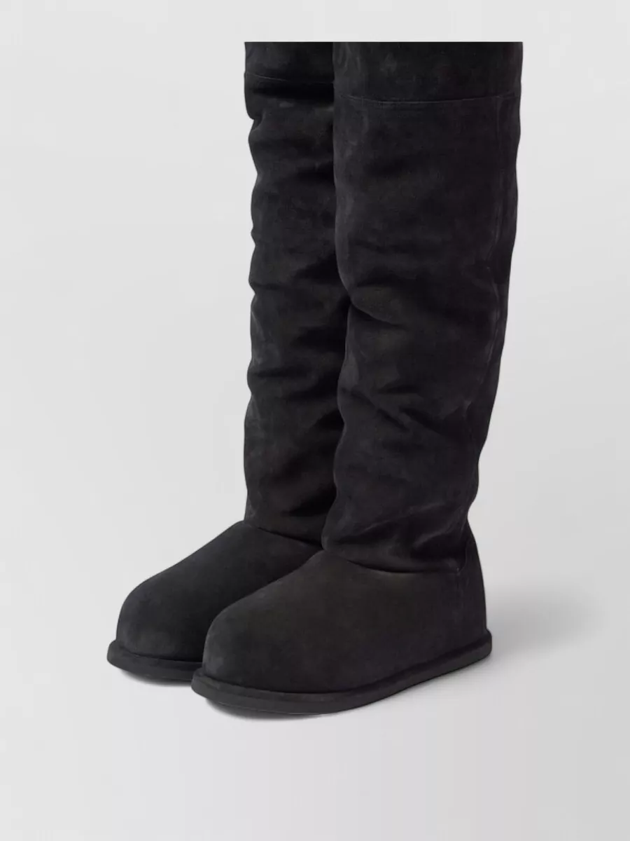 Amina Muaddi leather thigh-high boots