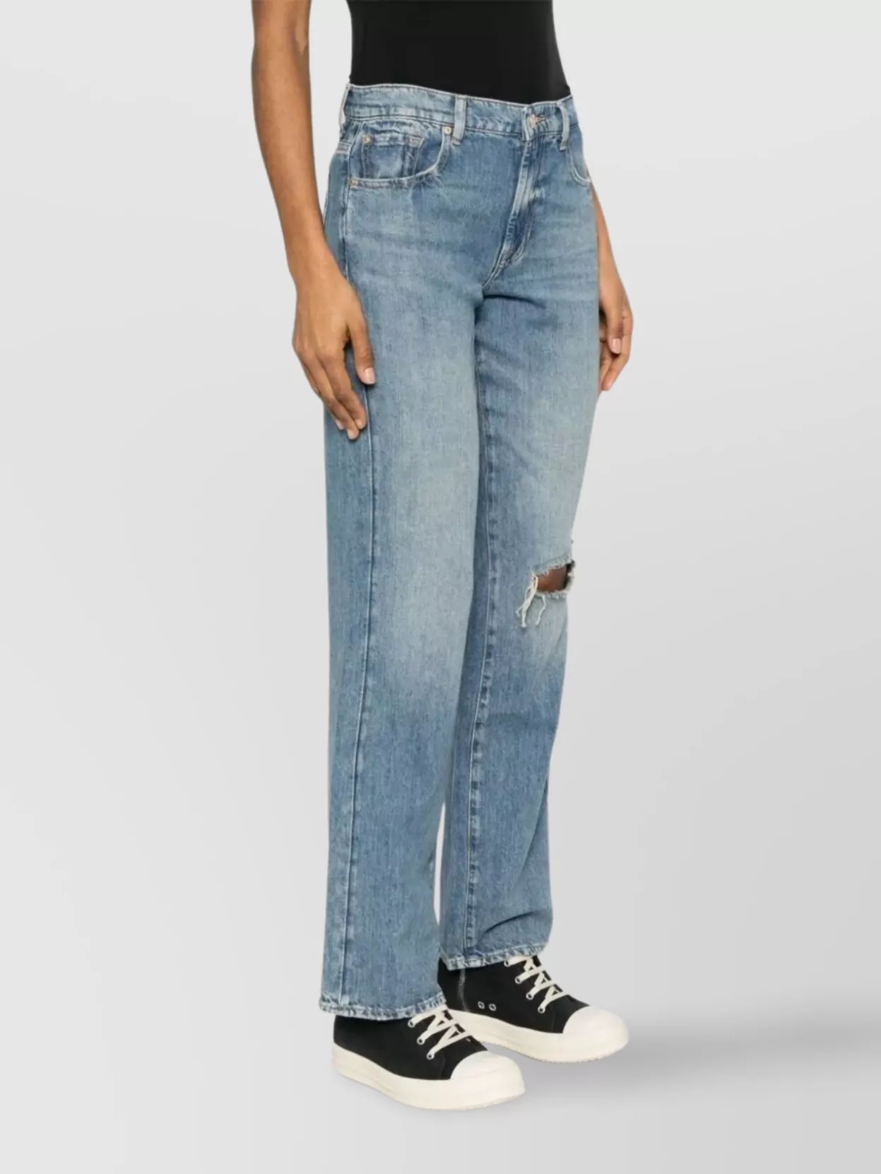 Shop 7 For All Mankind Tess Trouser Kansas Distressed Faded Five-pocket