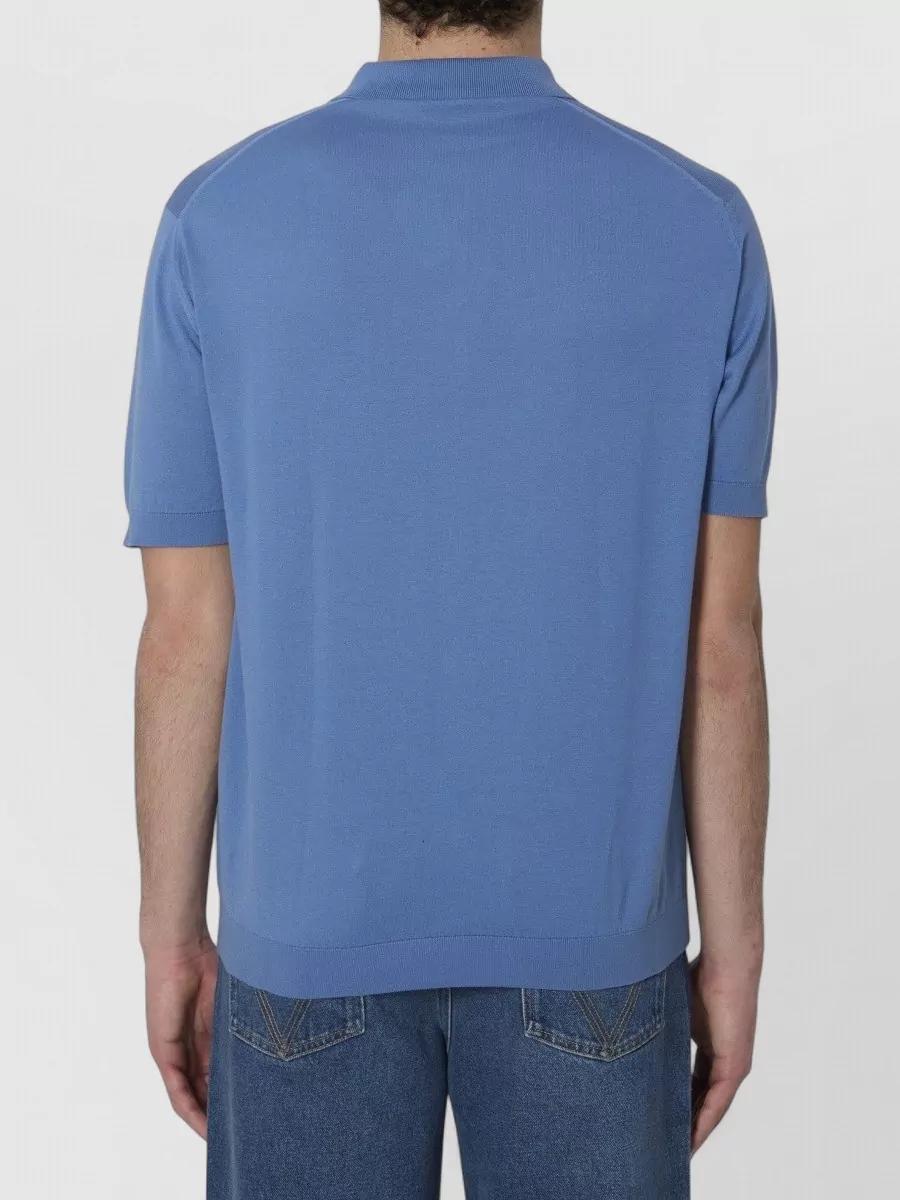 John Smedley Ribbed Trim Short-Sleeve Polo Shirt