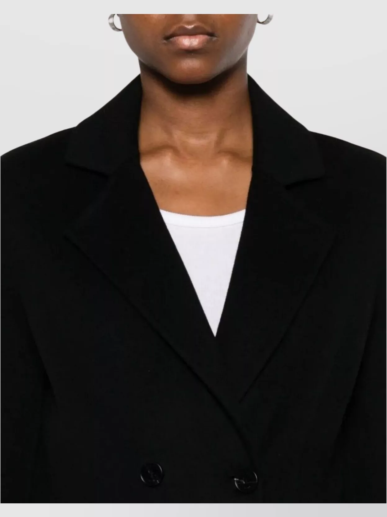 Ermanno Firenze Double-Breasted Longline Coat Featuring Pockets