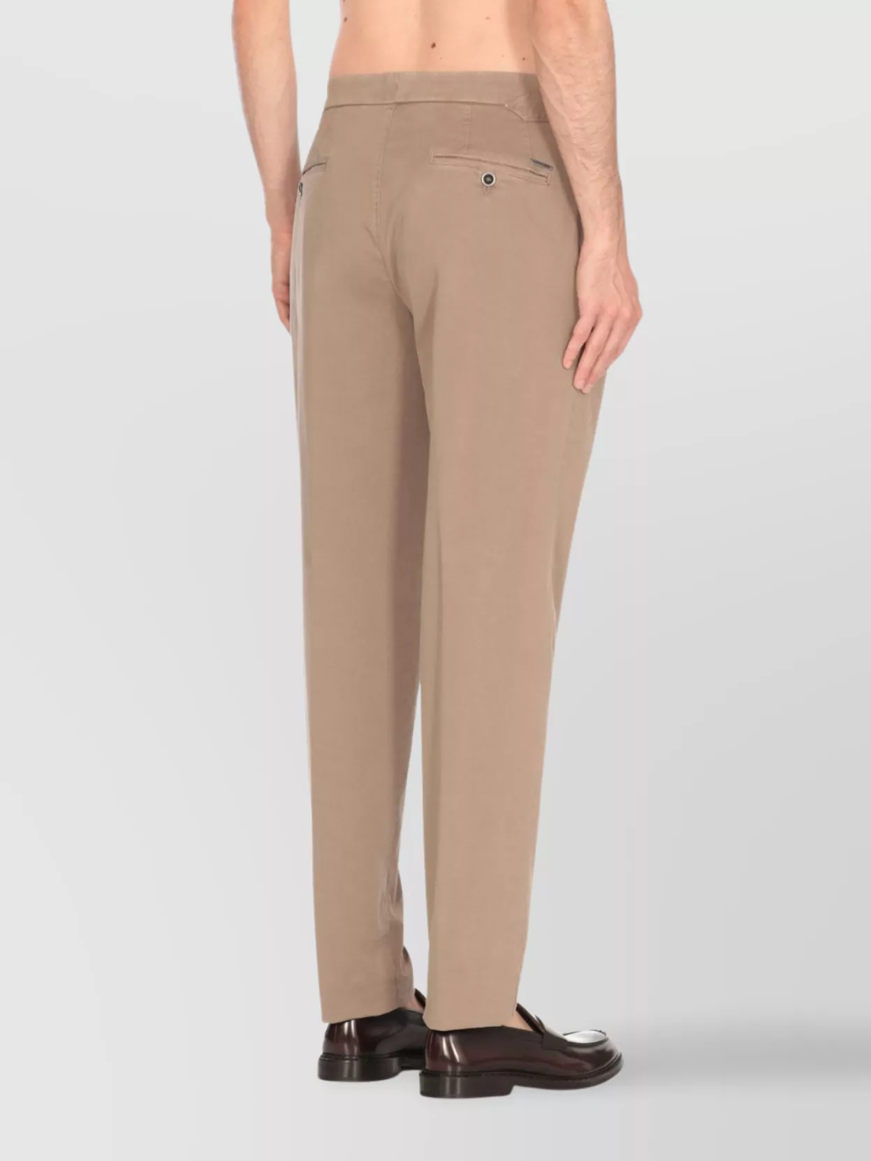 Peserico Men's Cotton Pants Back Pockets In Neutral