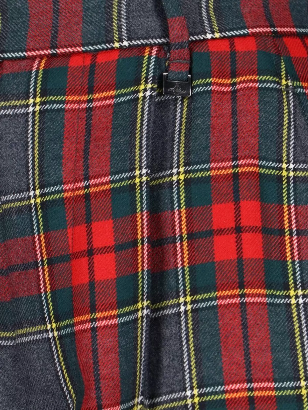 VIVIENNE WESTWOOD STRAIGHT LEG HIGH WAIST PLAID TROUSERS
