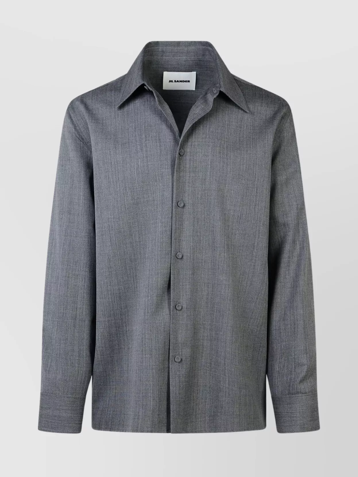 Jil Sander Wool Shirt Long Sleeves In Metallic