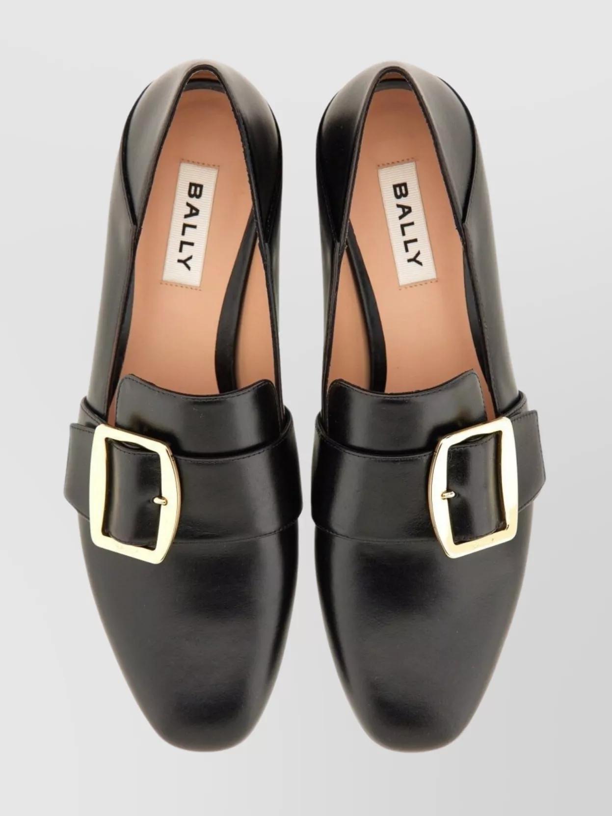 Bally Buckle Leather Loafers Round Toe