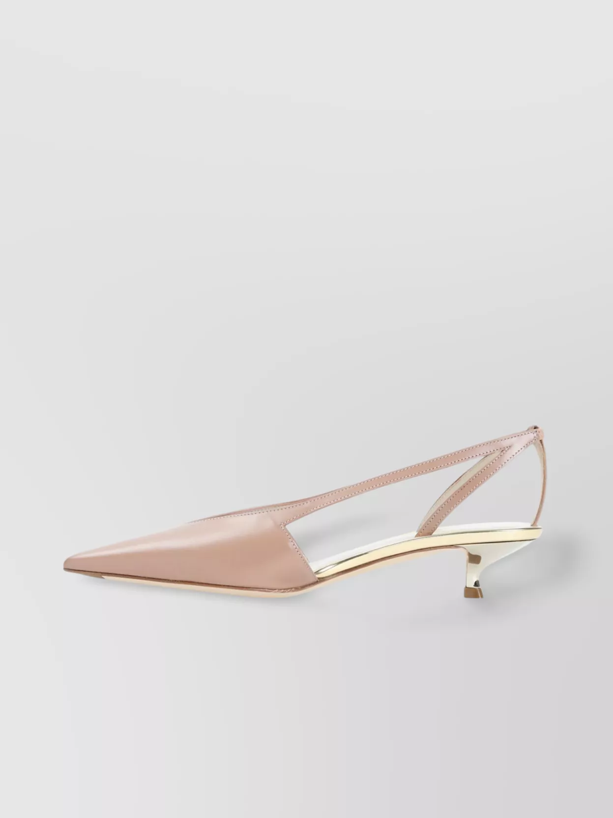 Giorgio Armani Leather Pointed Toe Pumps With Open Sides In Pink