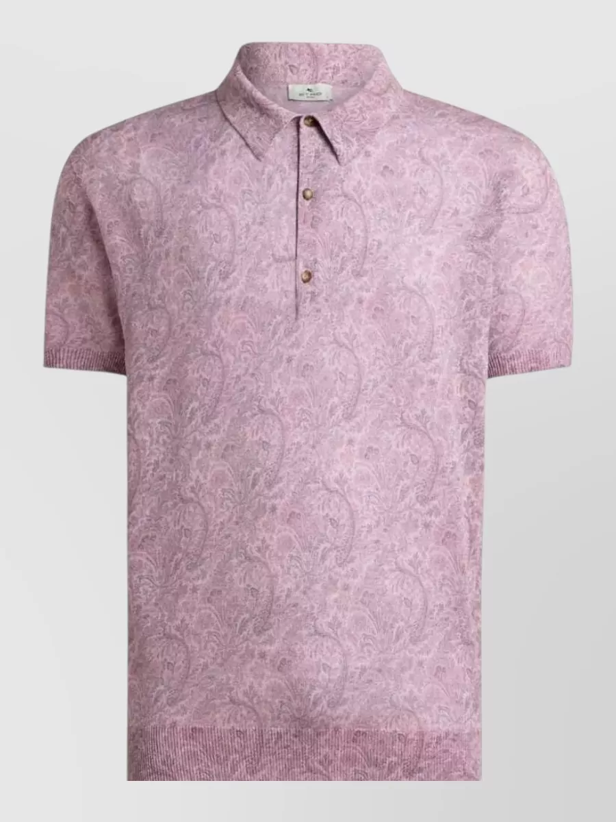 Etro floral-print short-sleeve polo shirt