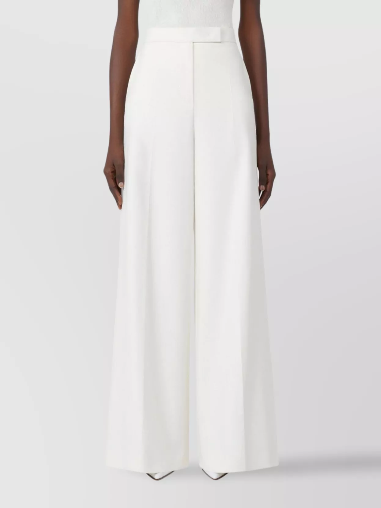 Max Mara Cotton High-Rise Wide-Leg Trousers