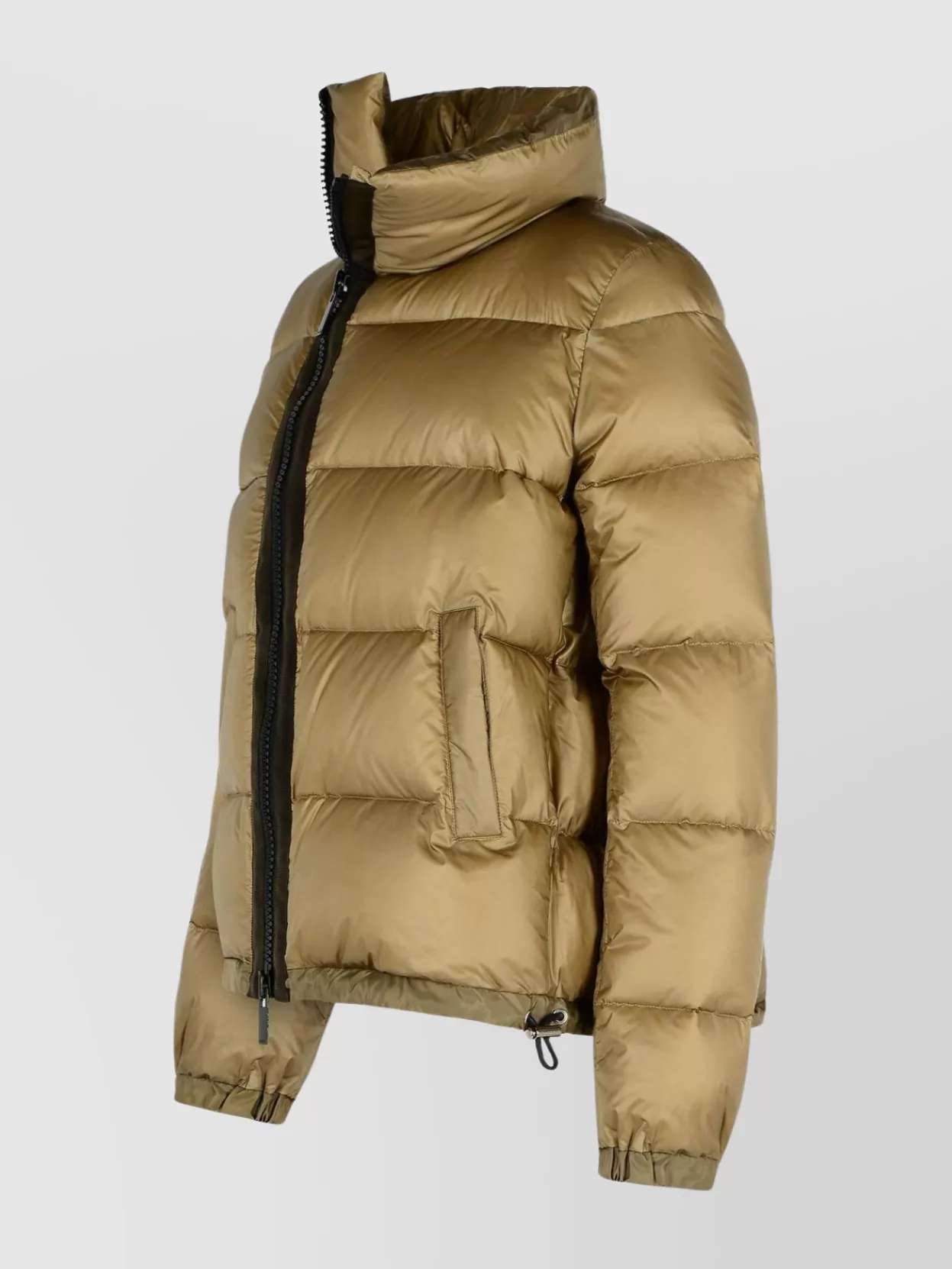 Sacai Quilted High Collar Down Jacket With Elastic Cuffs