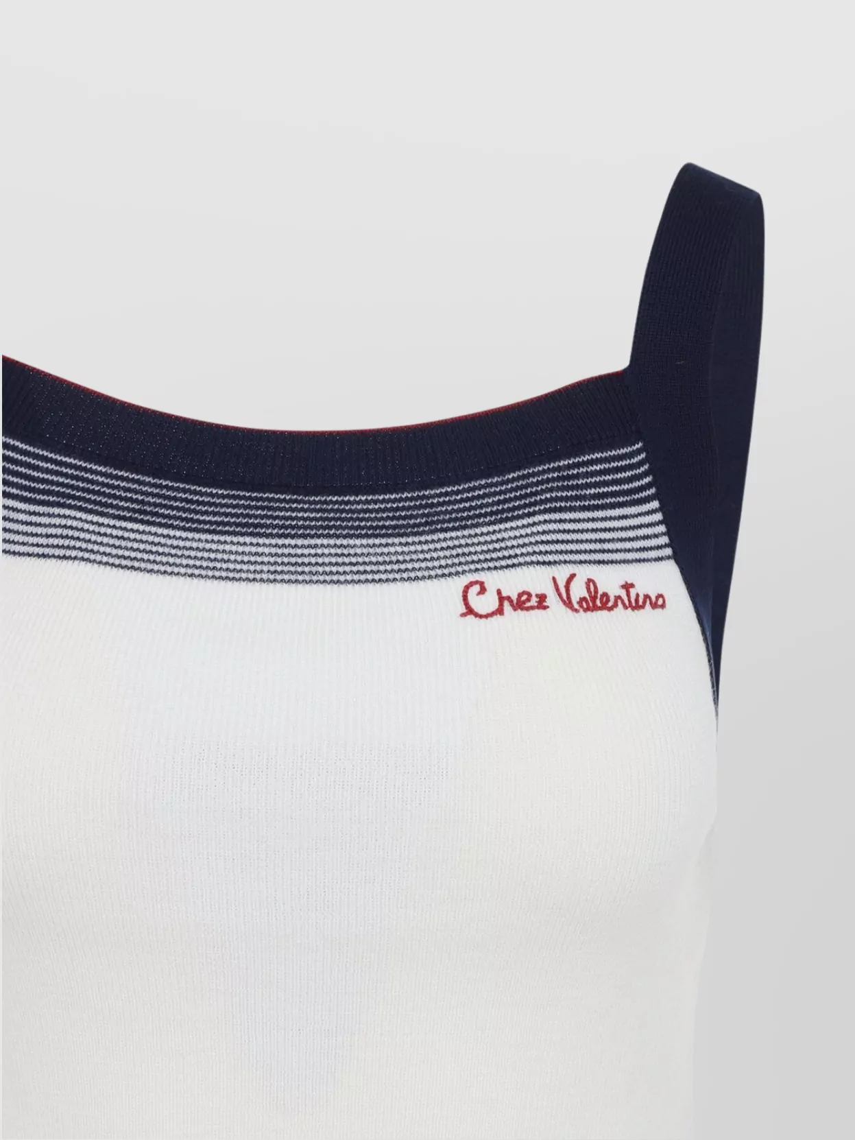 Valentino Sleeveless Knitted Top Striped Detail In White
