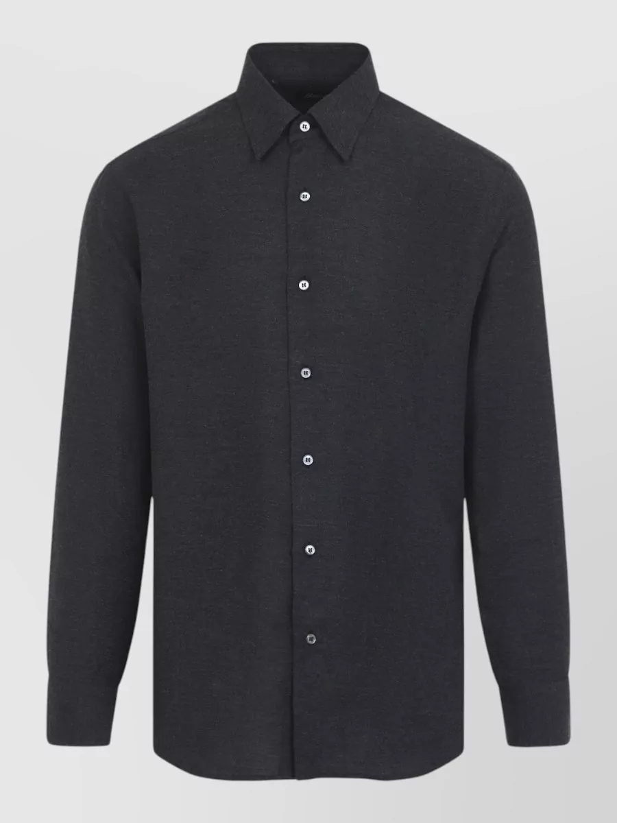 Brioni cotton cashmere long-sleeve shirt