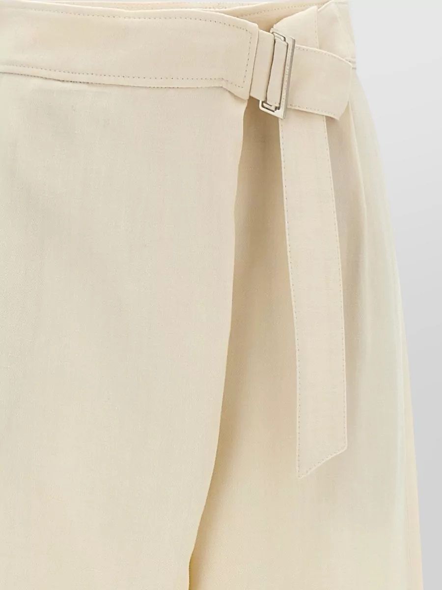 Brunello Cucinelli Linen Blend High-Rise Pleated Wide-Leg Trousers