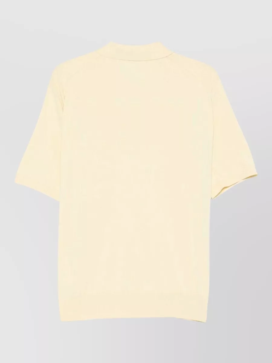 Auralee Cotton Short-Sleeve Polo Shirt